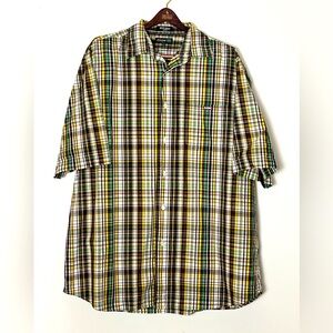 Ecko Unltd Button Up Shirt Men’s  XXL Plaid  Brown Y2K Streetwear Vintage 2000s‎